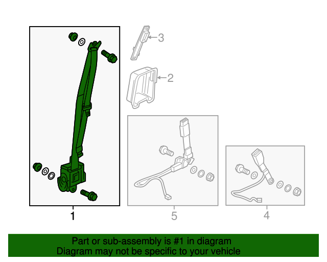 20142020 Acura MDX Outer Set, L Front Seat Belt *NH690L* (Premium
