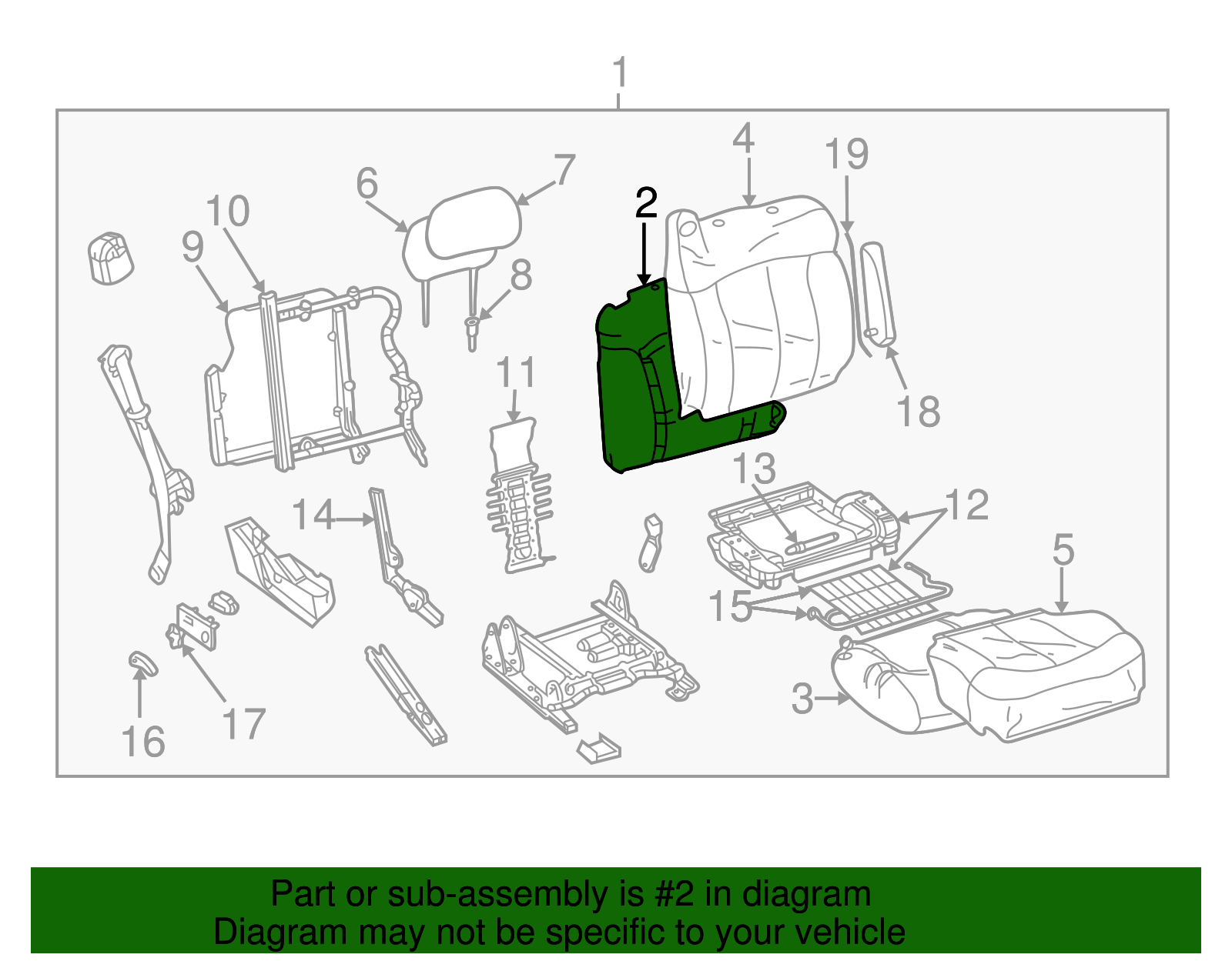 Seat Back Pad - GM (88941595)