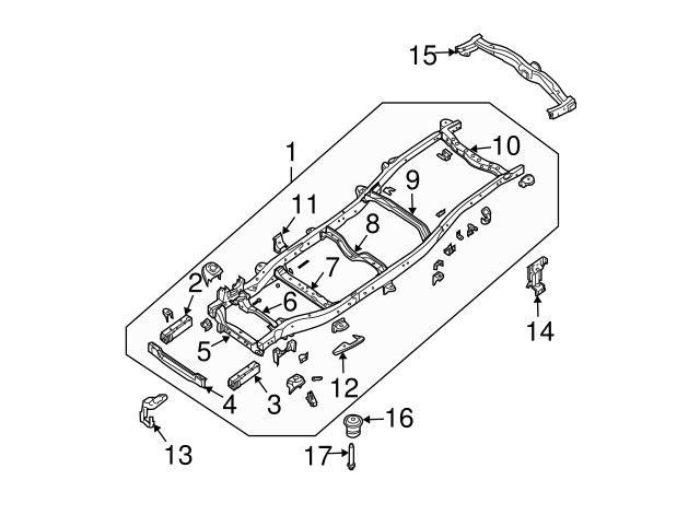 Genuine Nissan Radiator Assembly Bracket 21542-EA000