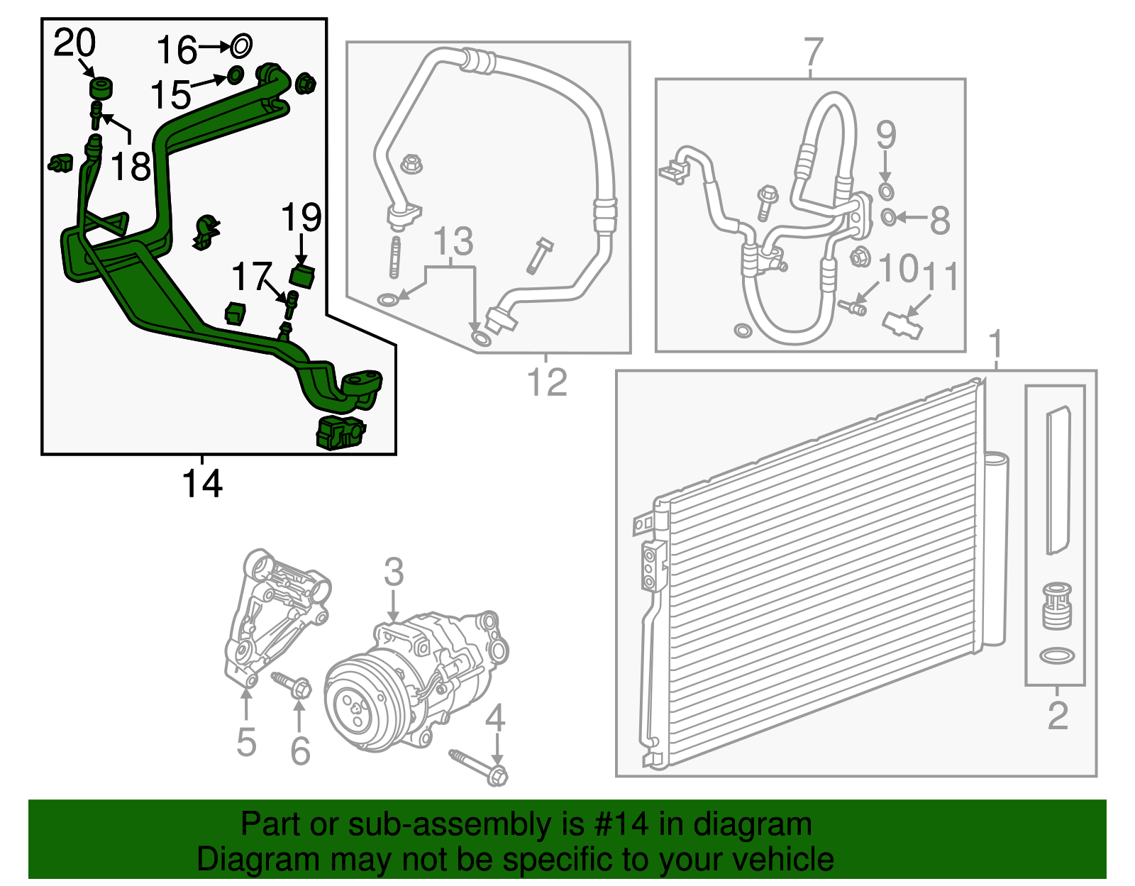 Air Conditioning Evaporator Hose - GM (95352965)
