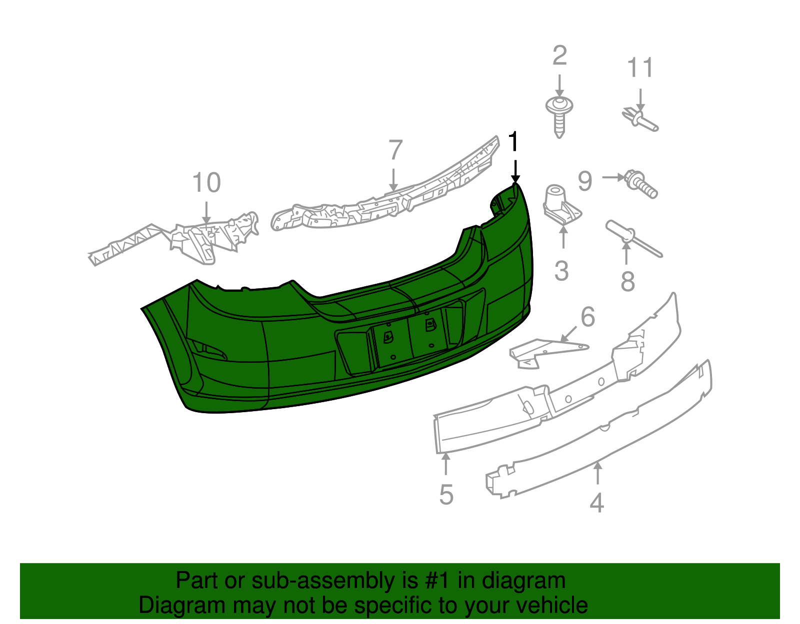 Fascia Assembly, Rear Bpr (W/ Rear Tow  Eye Acc Ho - GM (94711093)