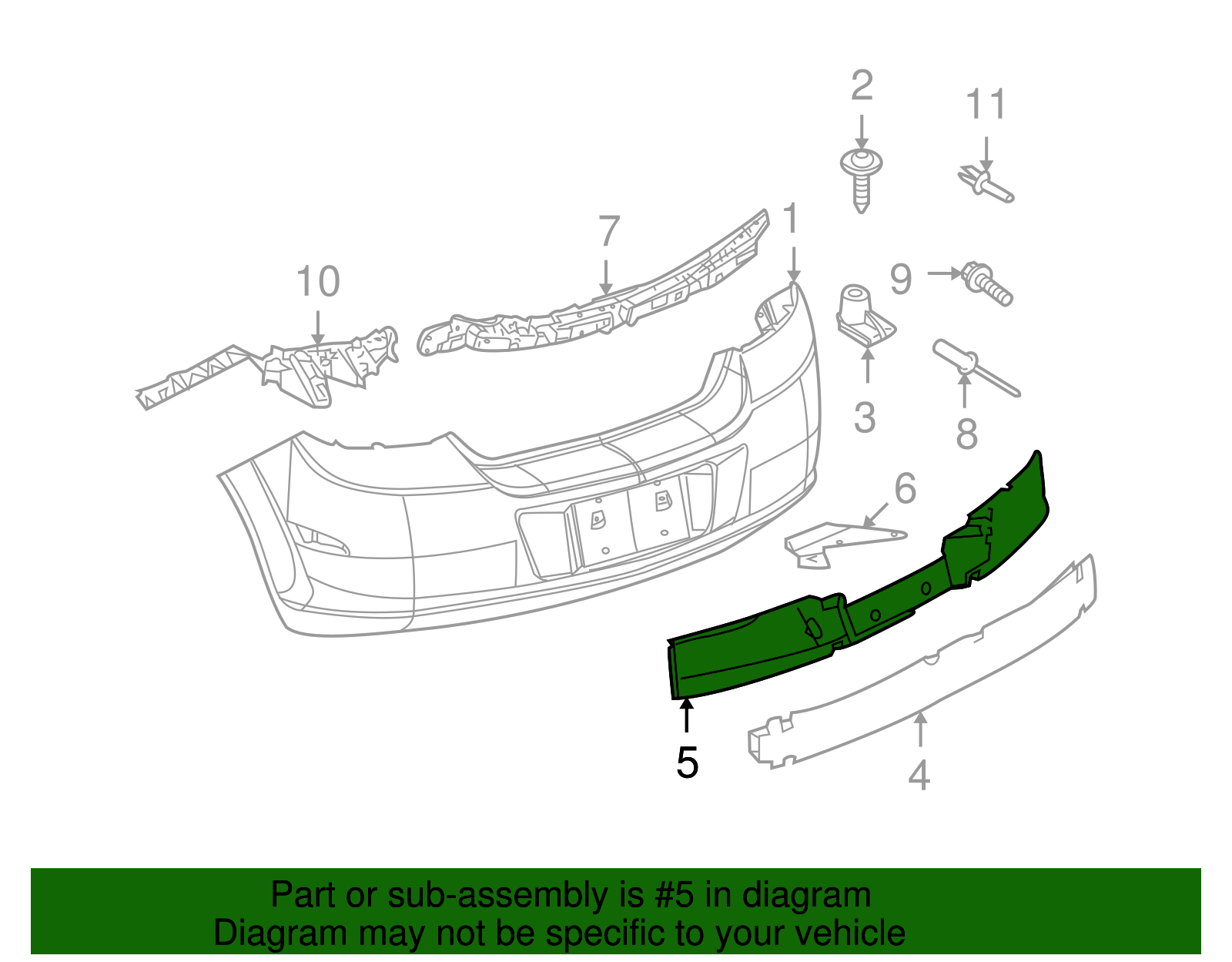 Absorber, Rear Bpr Fascia Engy - GM (93357706)