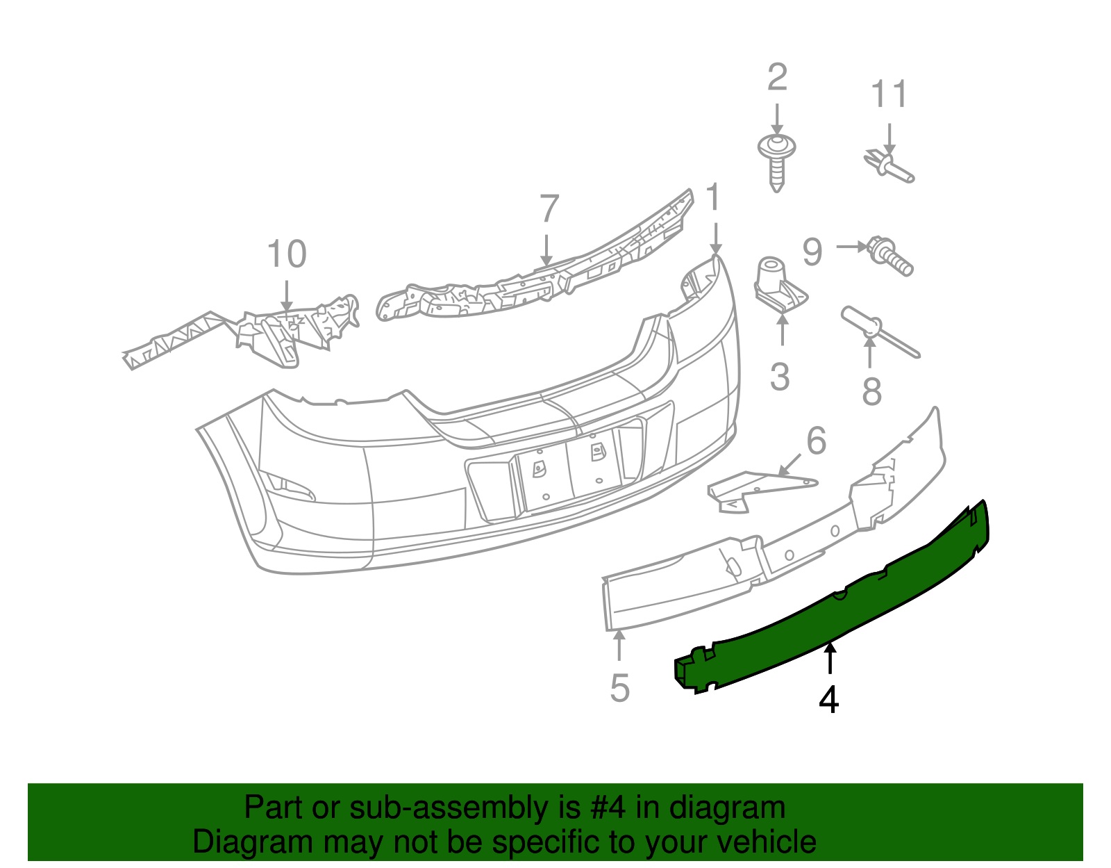 Rear Bumper Impact Bar - GM (93357562)