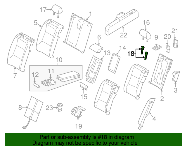 8K0886919AEP5 Headrest Guide 20122018 Audi Audi OEM Parts