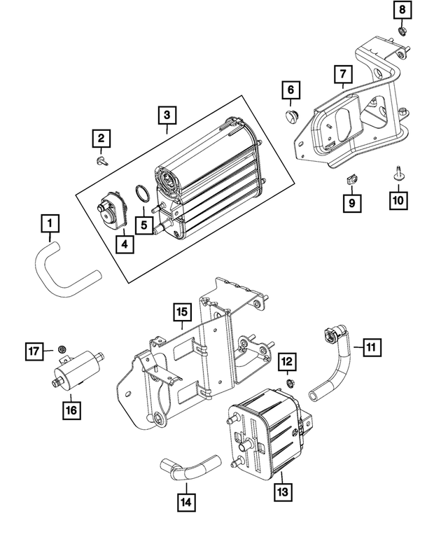 2014 Ram 3500 Vapor Canister Bracket 68196383AD Mopar Motor