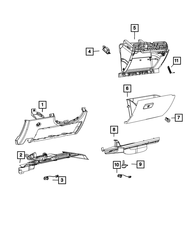 1UK70DX9AE Opening Glove Box 20112020 Dodge Durango Mopar