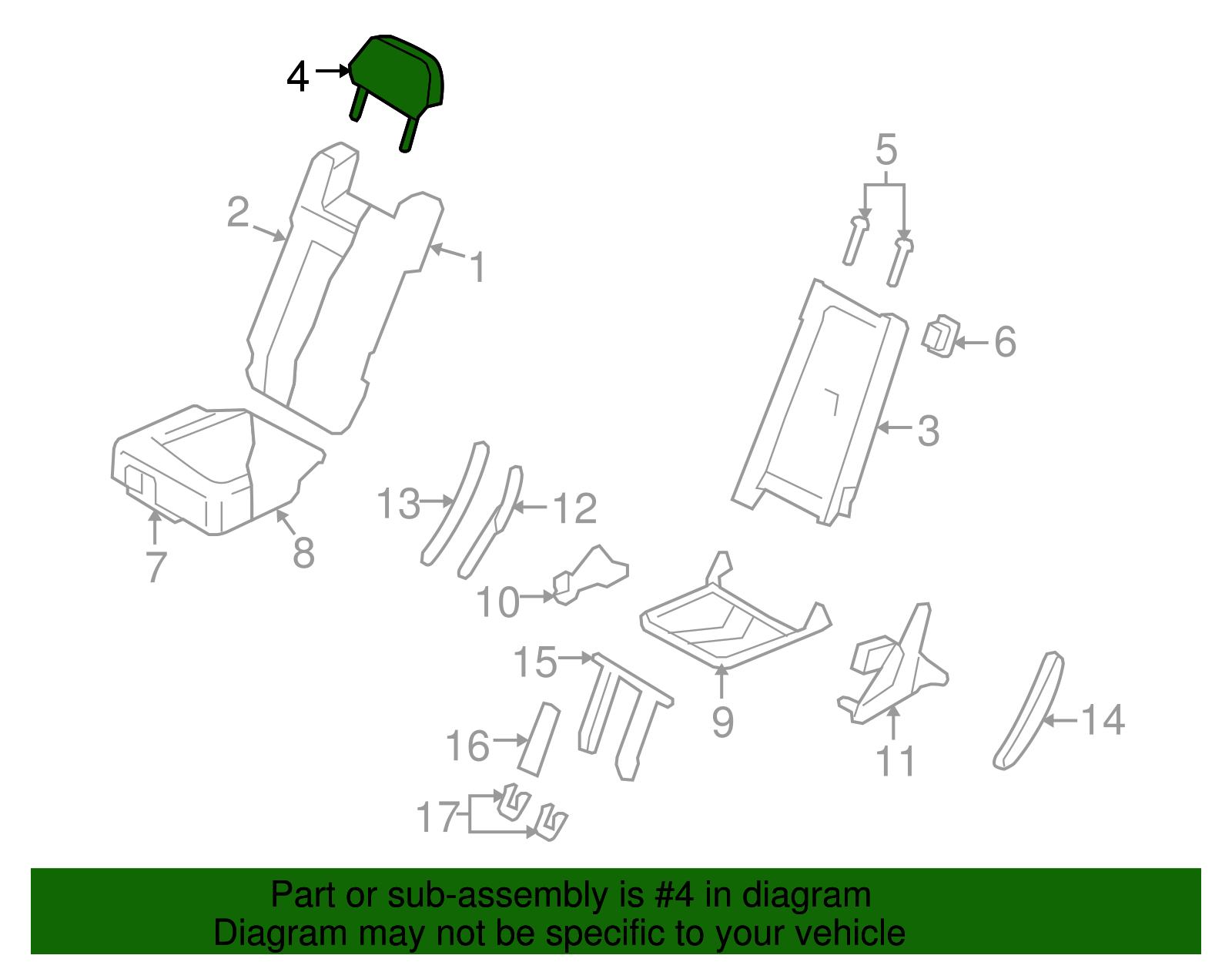 Headrest - Ford (GL7Z-78611A08-BD)