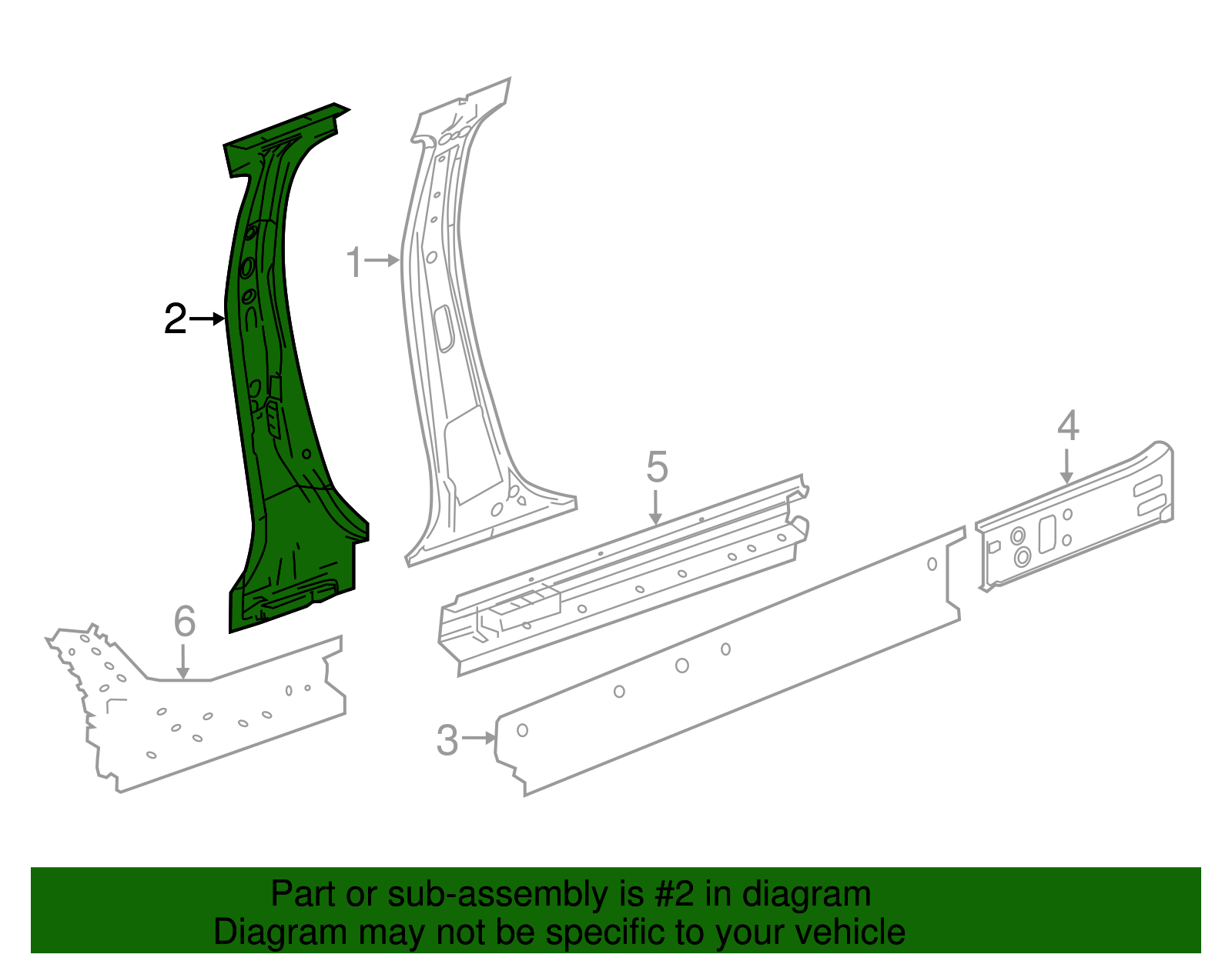Passenger Side Rear Door Lock Striker Reinforcement - GM (96847963)