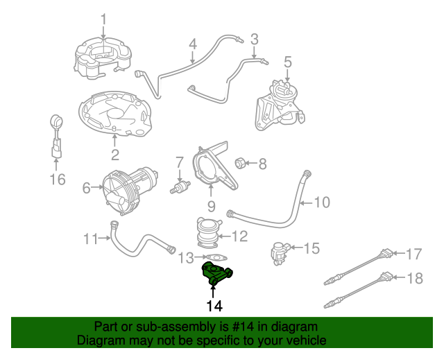 20092010 Volkswagen Jetta Secondary Air Injection Control Valve