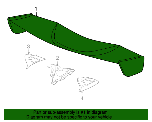 20082009 Honda S2000 Spoiler, Trunk Lid *NH565* (Grand Prix White