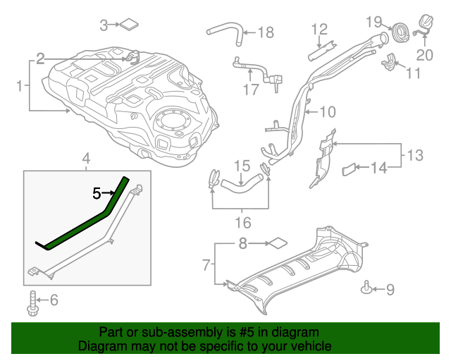 20132021 Mazda Fuel Tank Strap Insulator KD4542725
