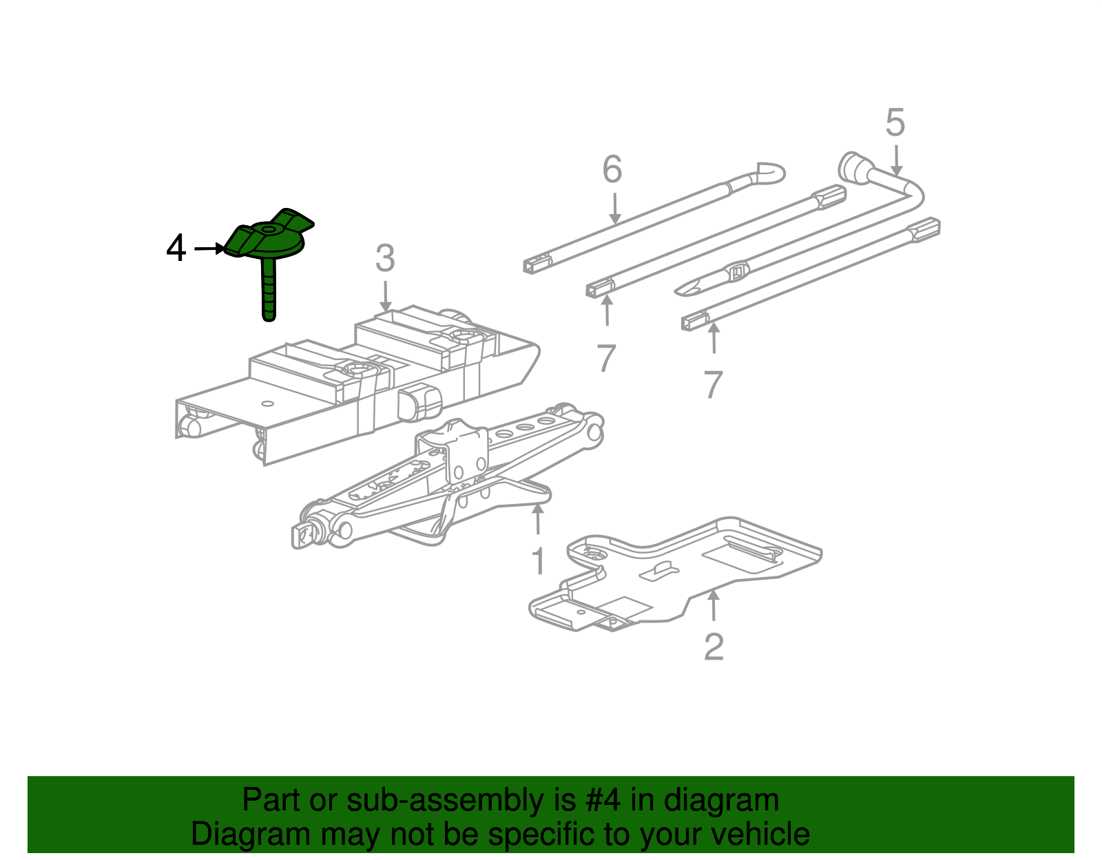 Jack Stowage Retainer Bolt - GM (94700723)