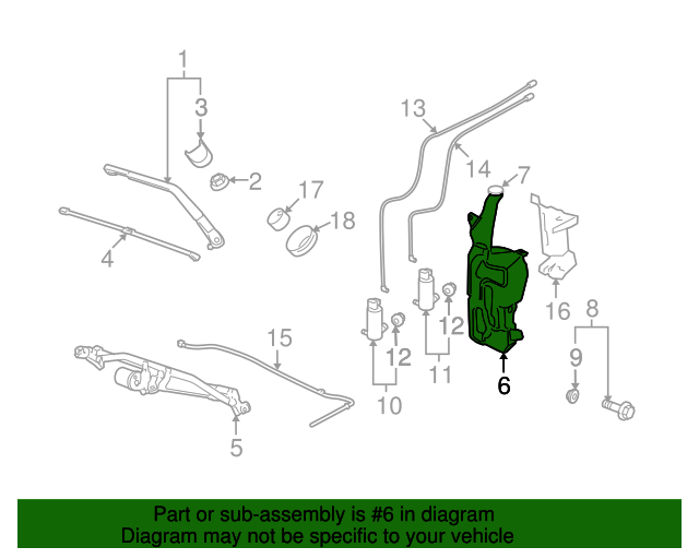 20072014 GM Windshield Washer Fluid Reservoir 20999340 GM