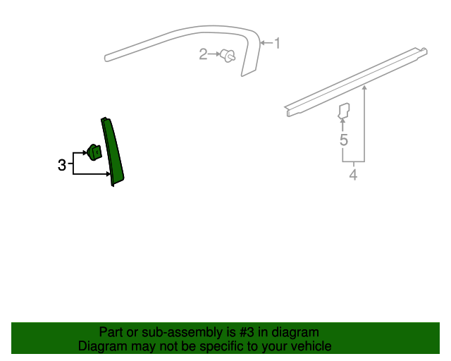 72930T2GA01 Garnish, R Rear Door Center Pillar 20132017 Honda