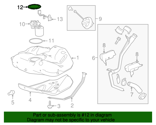 GM OEM Fuel Pump Module Assembly Locking Ring 10325852