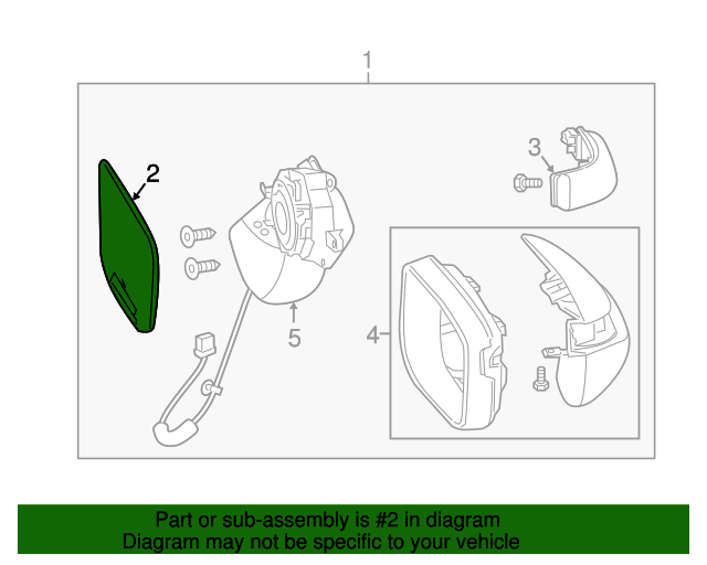 Genuine OEM Acura Mirror SubAssembly (Flat/Bzm)(L) Part 76253TX4