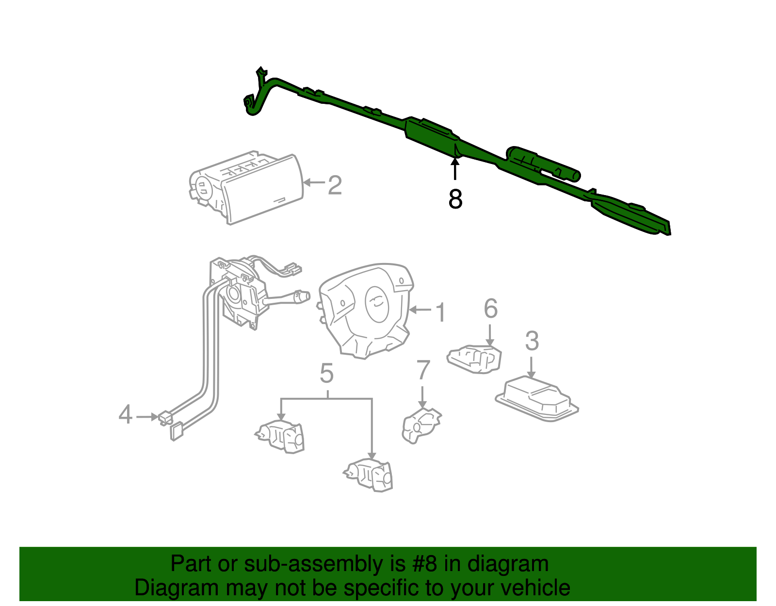 Driver Side Roof Rail Airbag - GM (84357751)