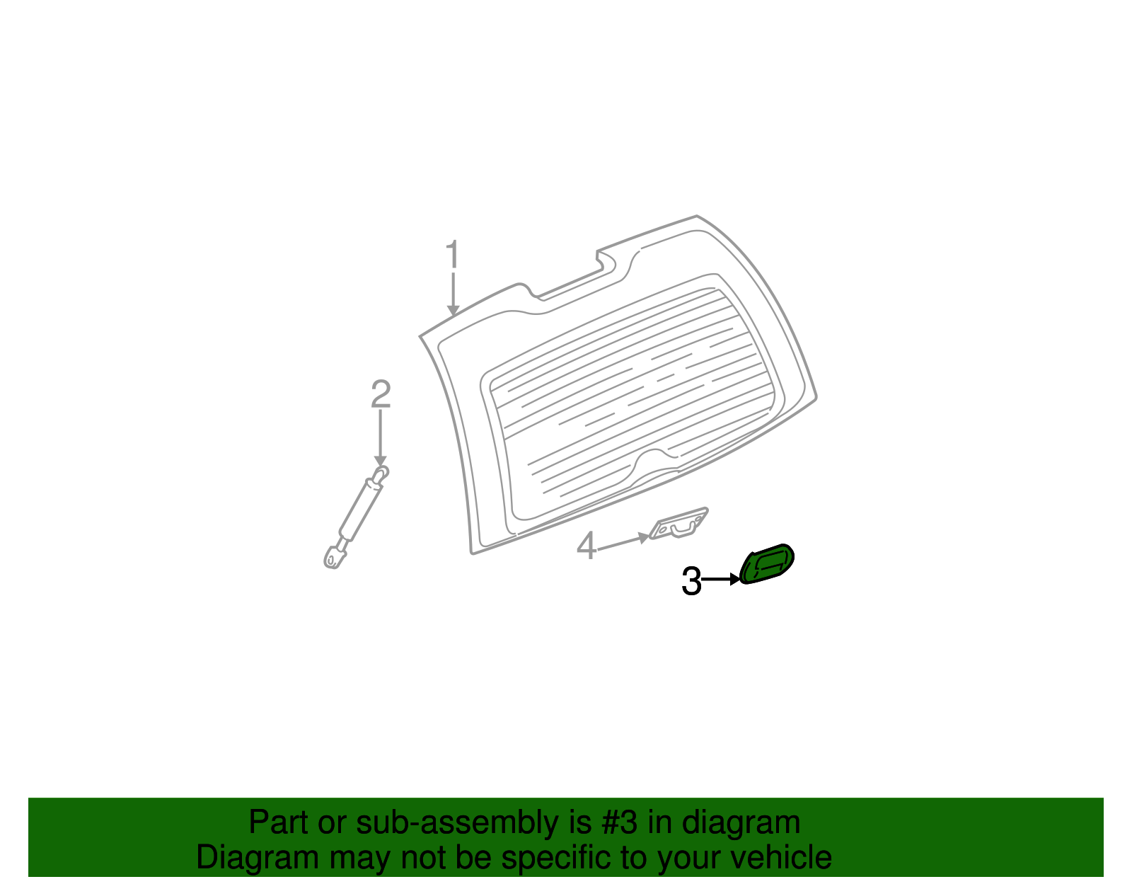 Exterior Liftgate Window Handle - GM (88943623)