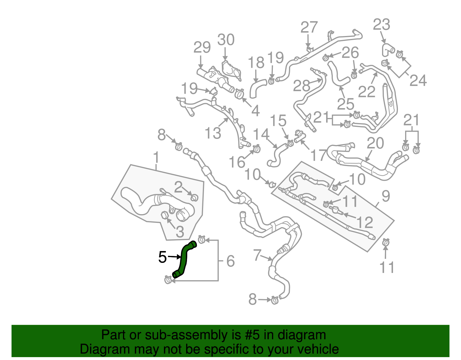 Lower Hose - Volkswagen (7L6-121-096)