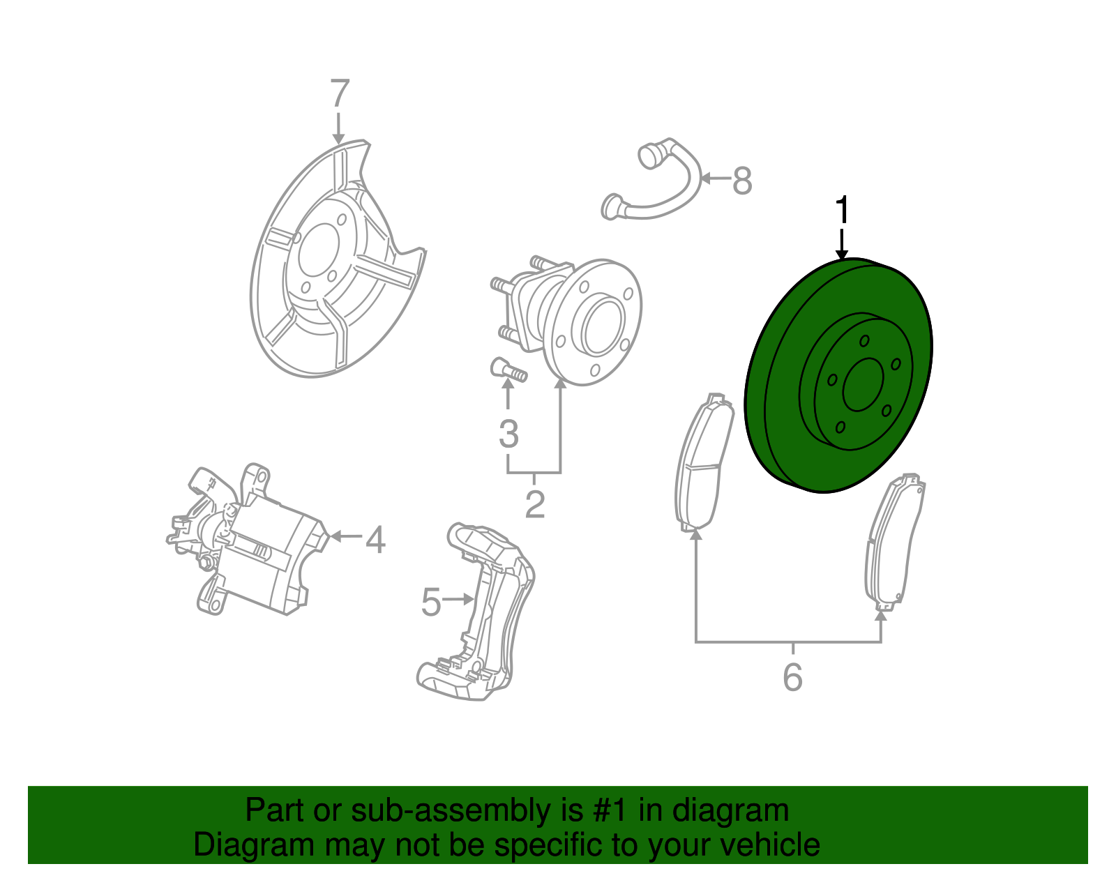 Rear Disc Brake Rotor - GM (19303822)