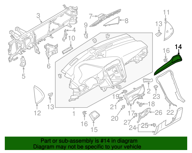 20142016 Ford Fusion Trim Molding Passenger Side (RH) DS7Z5404338