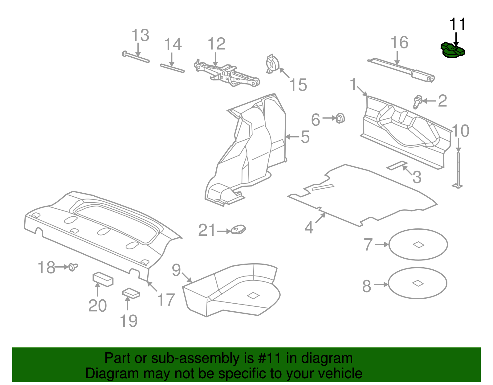 Spare Wheel Stowage Nut - GM (11561440)