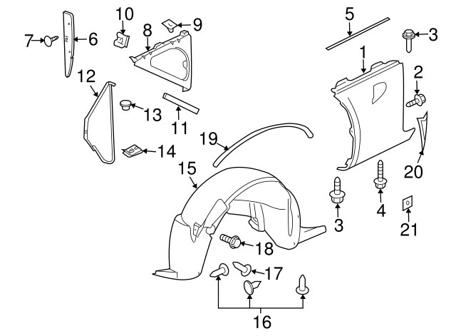 Pontiac GM OEM 06-09 Solstice-Fender Seal 25891969 Pontiac GM OEM 06-09 Solstice-Fender Seal 25891969