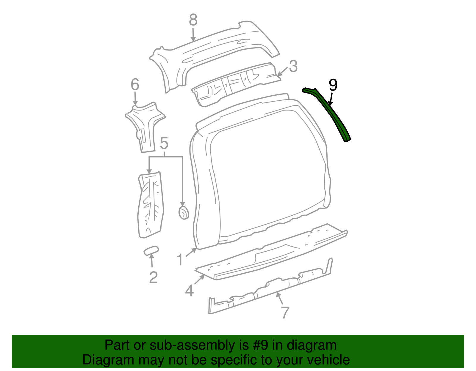 Upper Weather-Strip - Buick (25792107)