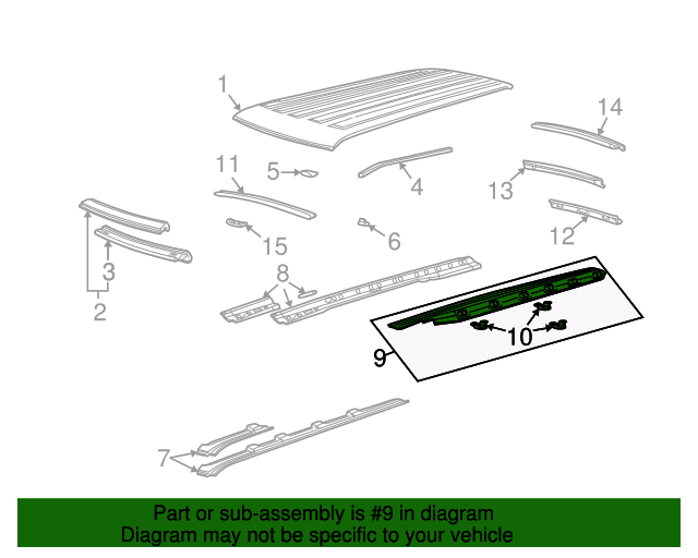 15748286 GM Driver Side Roof Outer Side Rail Reinforcement GM Parts Store