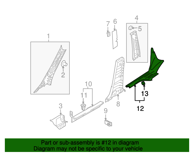 Genuine Hyundai 85875-3L200-J9 Door Scuff Trim Assembly Left Rear Genuine Hyundai 85875-3L200-J9 Door Scuff Trim Assembly Left Rear