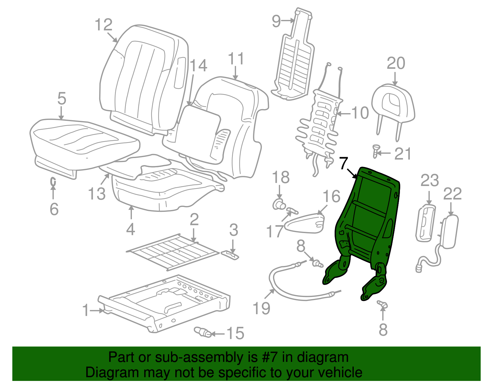 Driver Seat Back Frame - GM (88894879)