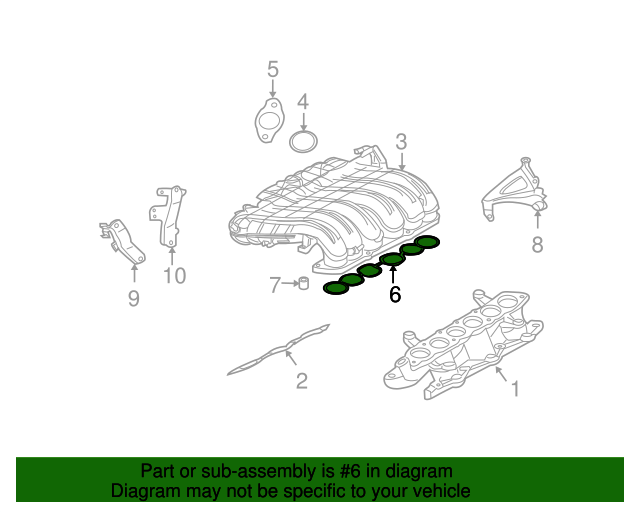 20042011 Mitsubishi Endeavor Plenum Gasket MR988251 Mitsubishi Parts