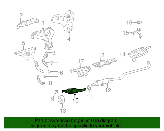20002004 Toyota Corolla Catalytic Converter 174600D070 Toyota Parts