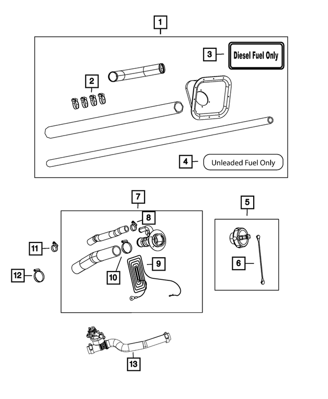 20182020 Ram 3500 Fuel Filler Tube 68321574AC Mopar Factory Parts