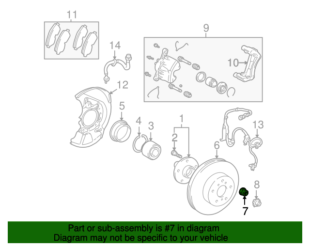 90177A0005 Axle Nut 19872004 Toyota OEM Genuine Toyota Parts