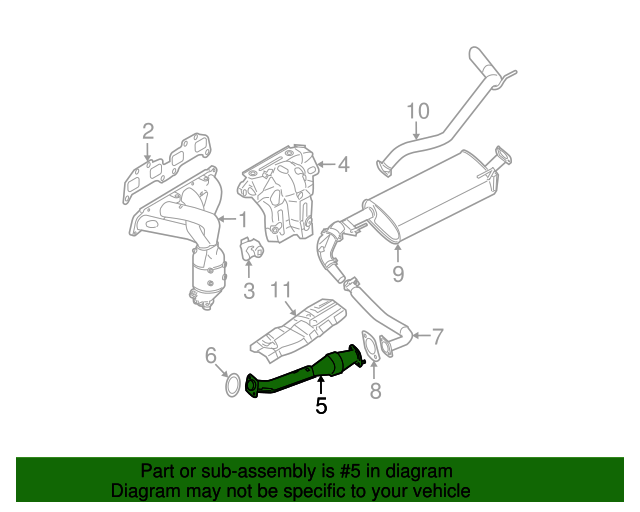 20052019 Nissan Frontier Converter & Pipe 20020EA000 Nissan Parts Store