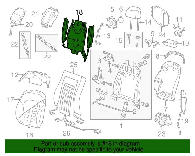 4H0881879L Lumbar Support 20112018 Audi Audi OEM Parts