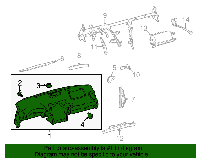 Lexus OEM Instrument Panel Part 5540053100C0 OEM Vehicle Parts