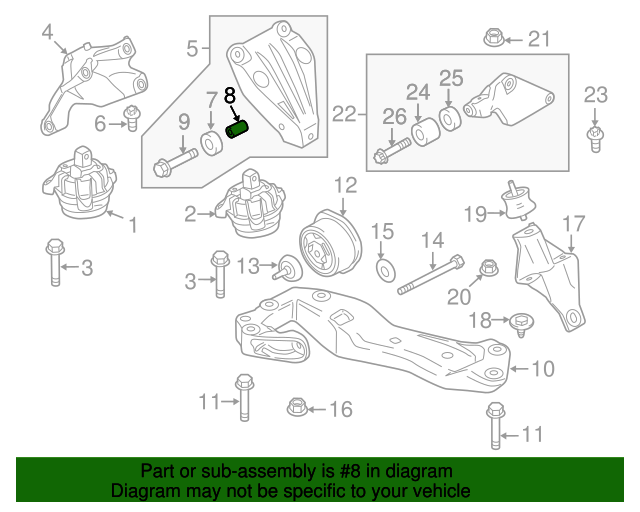 Genuine Mount Bracket Bushing for 20102019 BMW OEM Part 22116795