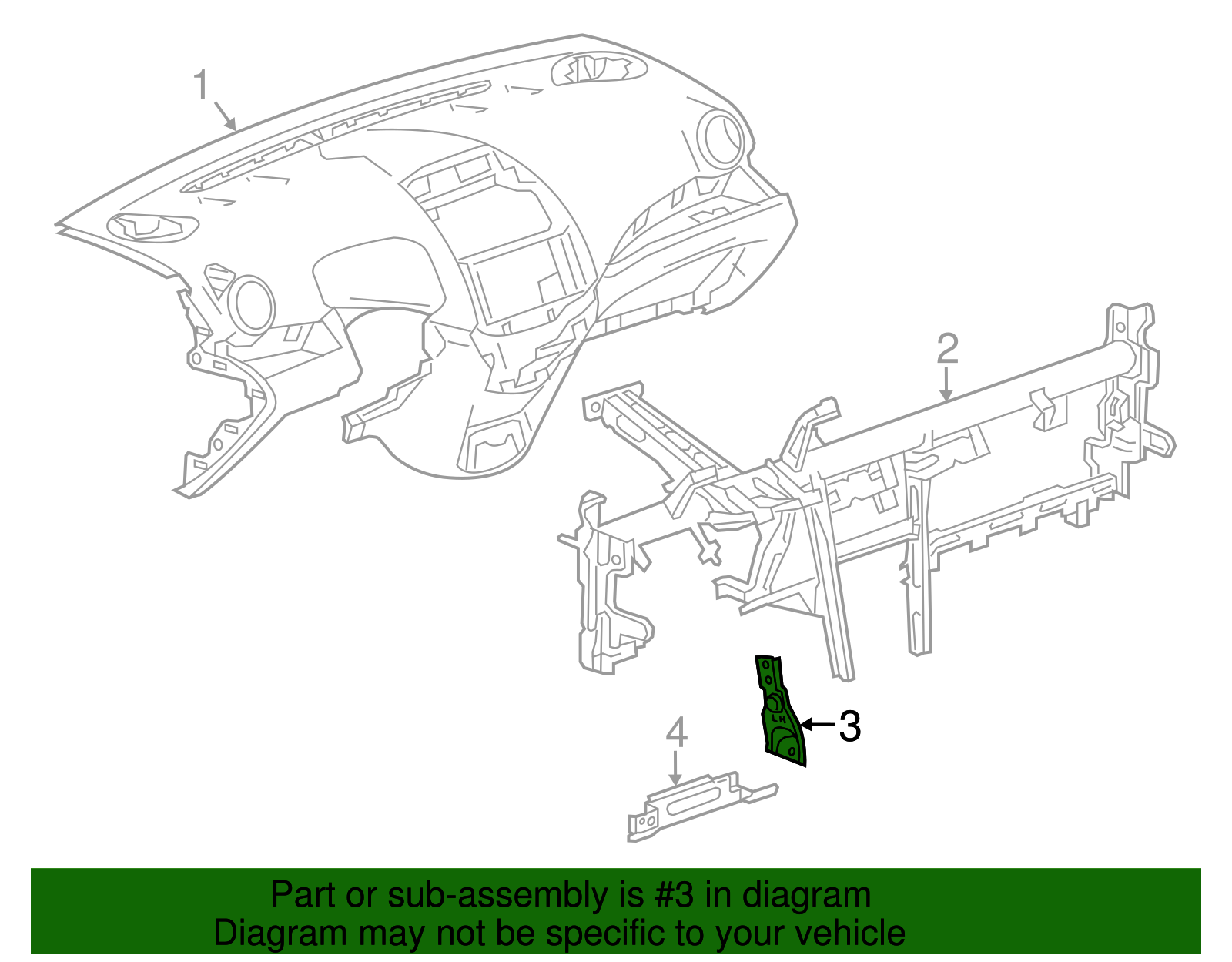 Driver Side Instrument Panel Tiebar Bracket - GM (96678853)