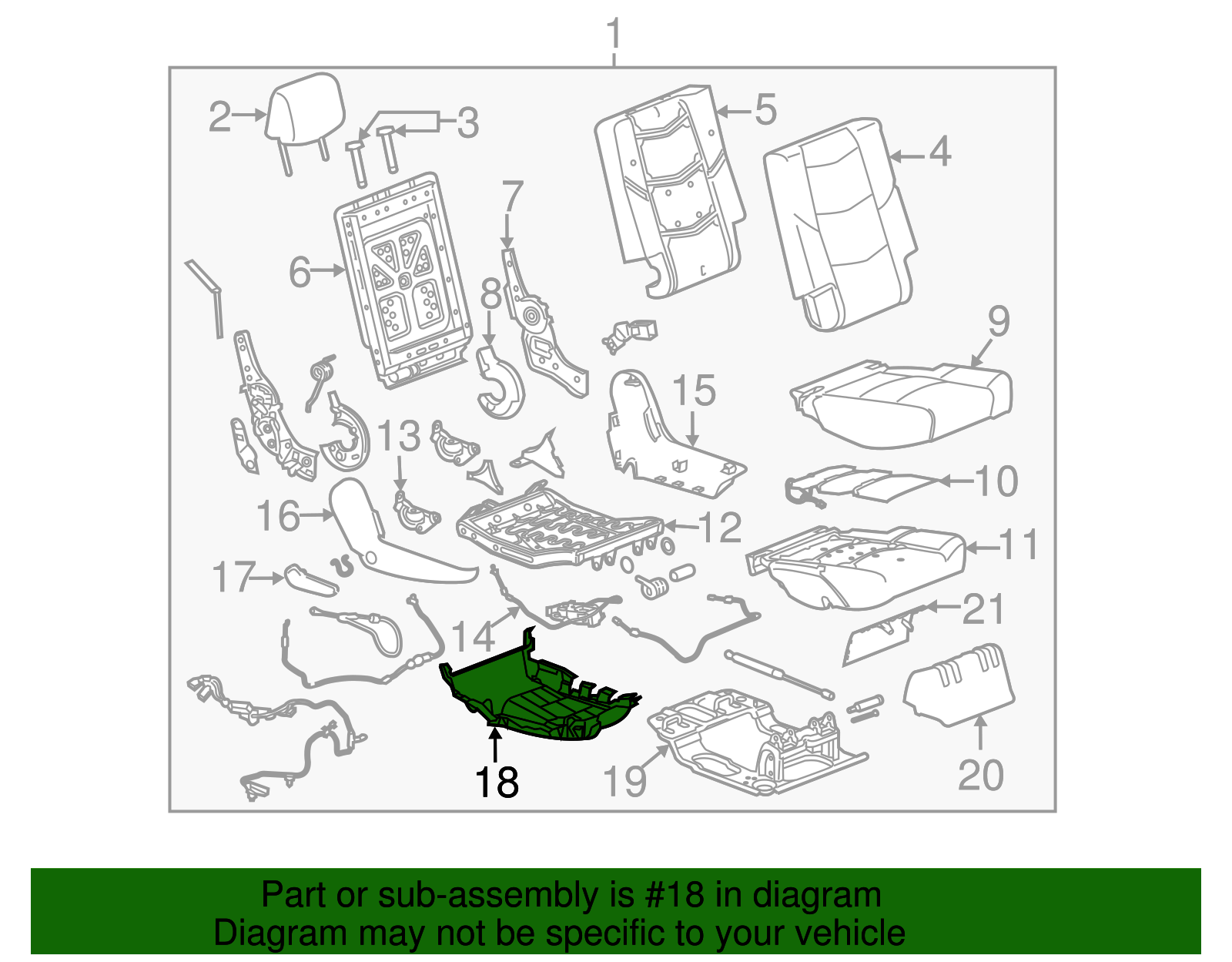 Dark Atmosphere Passenger Side Seat Trim Panel - GM (84435011)