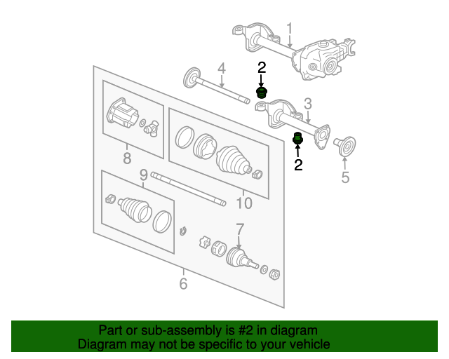 20032014 GM Front Differential Carrier Bushing 12479179 GM