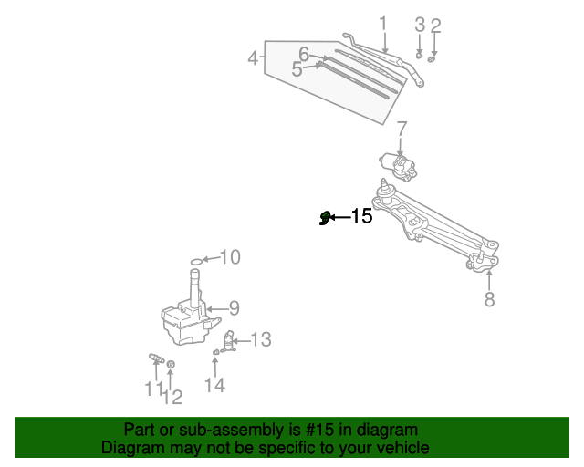 85381AA042 Windshield Washer Nozzle (Front) 20022006 Toyota Camry Longo Toyota Parts
