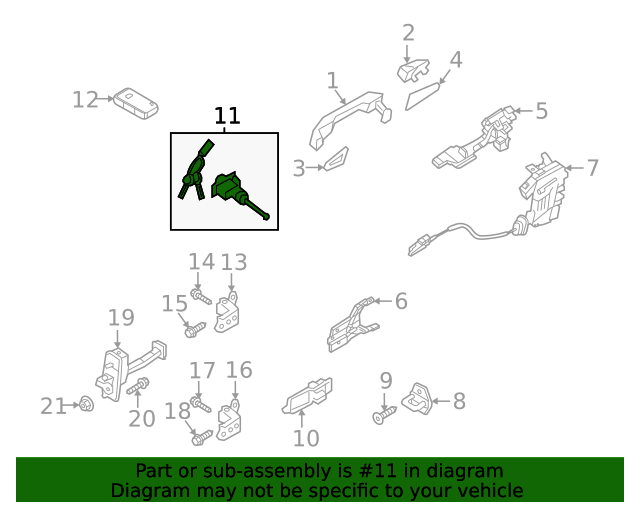 20212023 Kia Seltos Lock Cylinder 81970Q5A00 QuirkParts