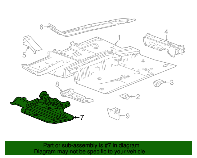 20162024 Chevrolet Malibu Passenger Side Underbody Rear Air Deflector