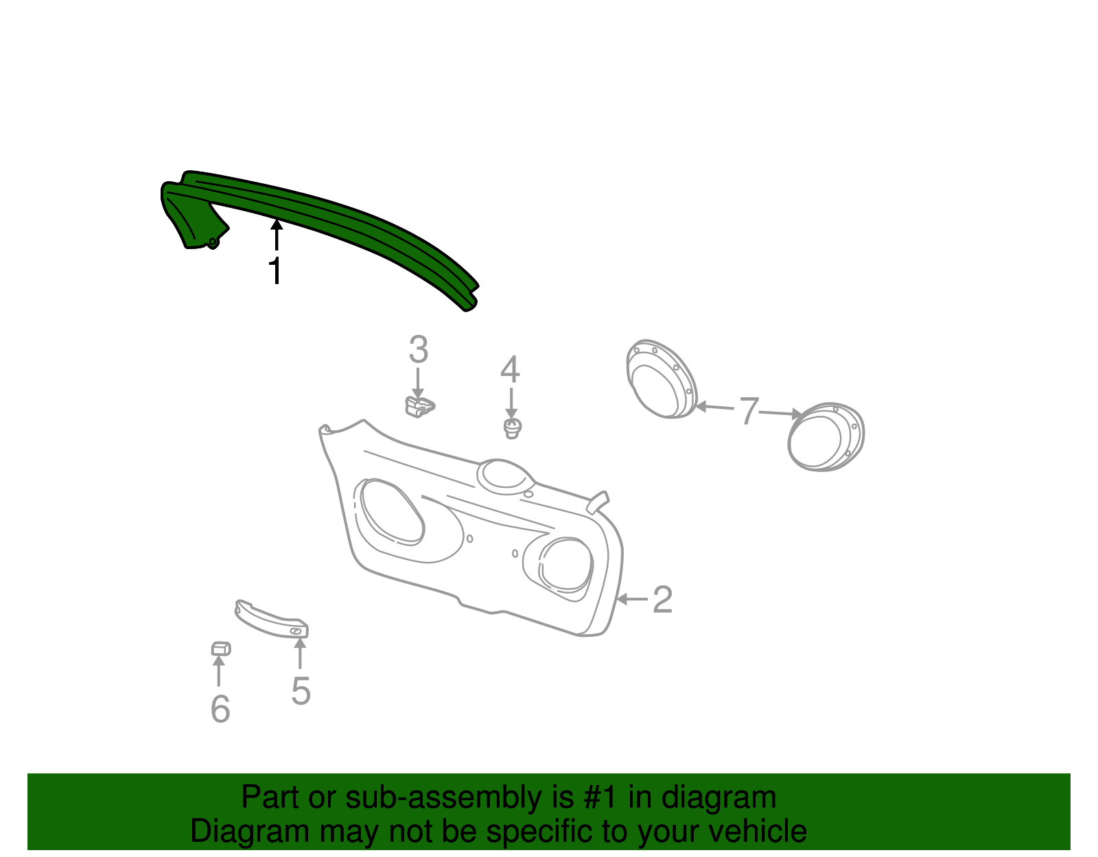 Upper Trim Panel - Ford (YF1Z-7442410-AAA)