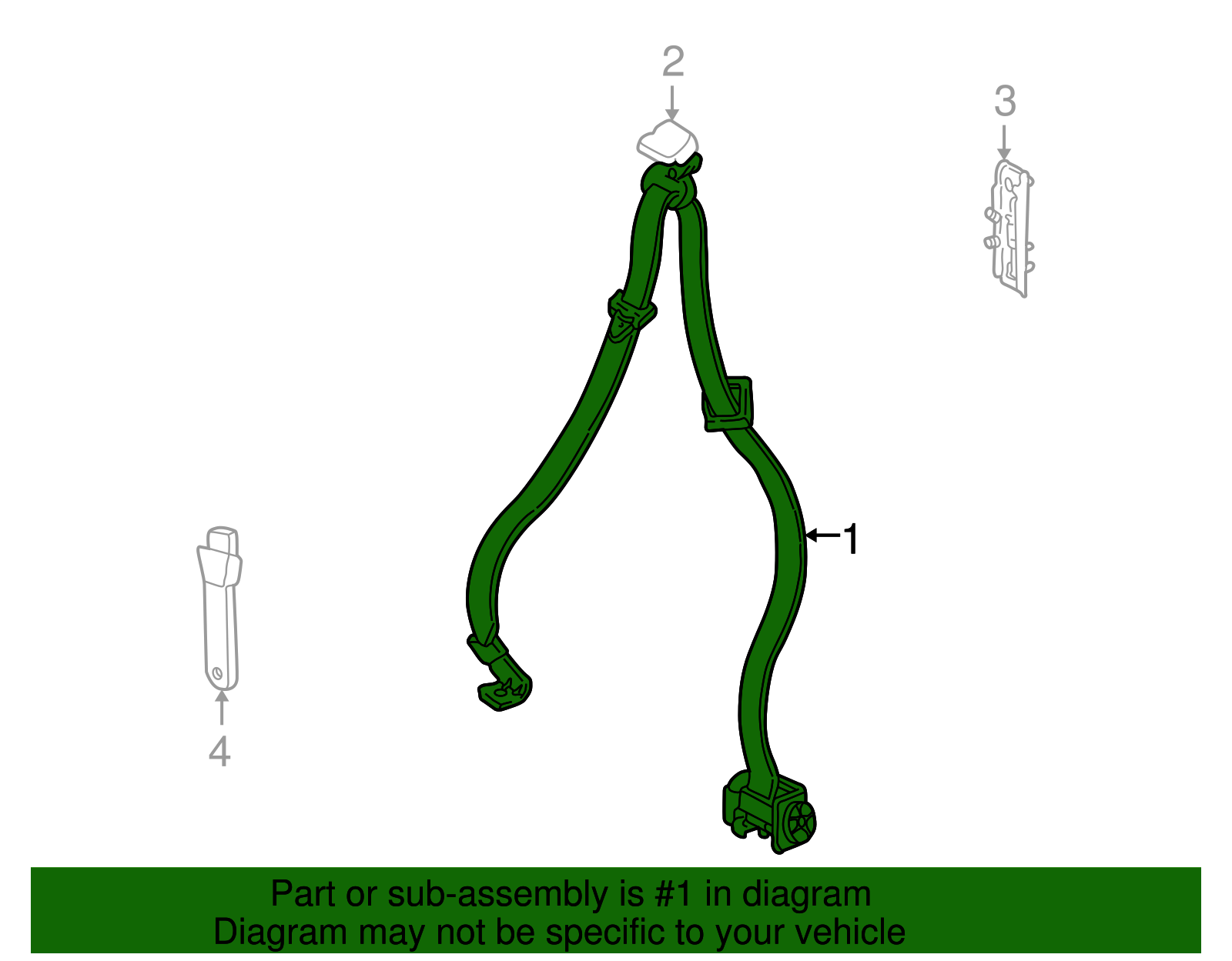 Belt Kit, D/Seat (Retr Side)            *Me*Gray - GM (88894673)