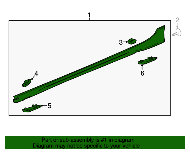 20182020 Buick Regal TourX Black Driver Side Rocker Panel Molding