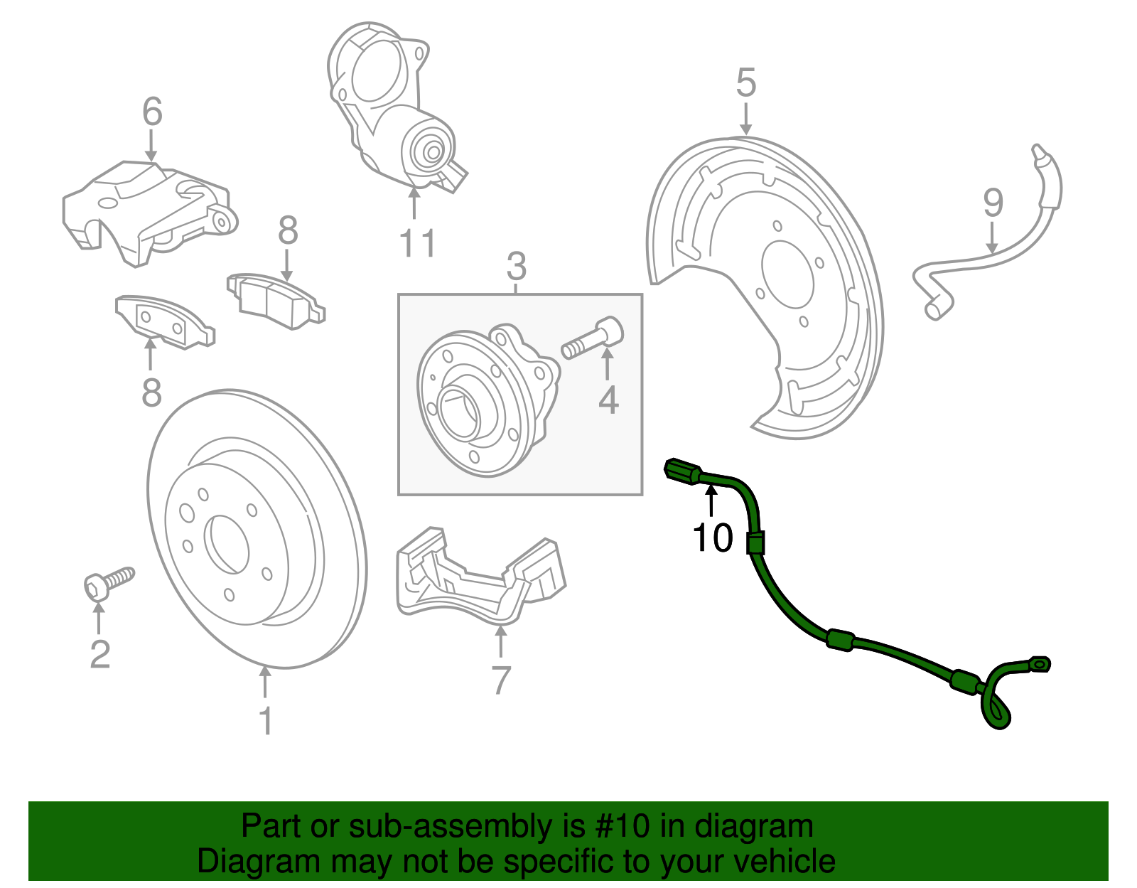 Rear Wheel Speed Sensor - GM (84449197)