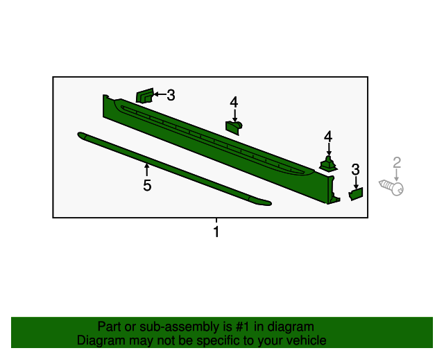 20112015 Chevrolet Volt Black Driver Side Rocker Panel Molding